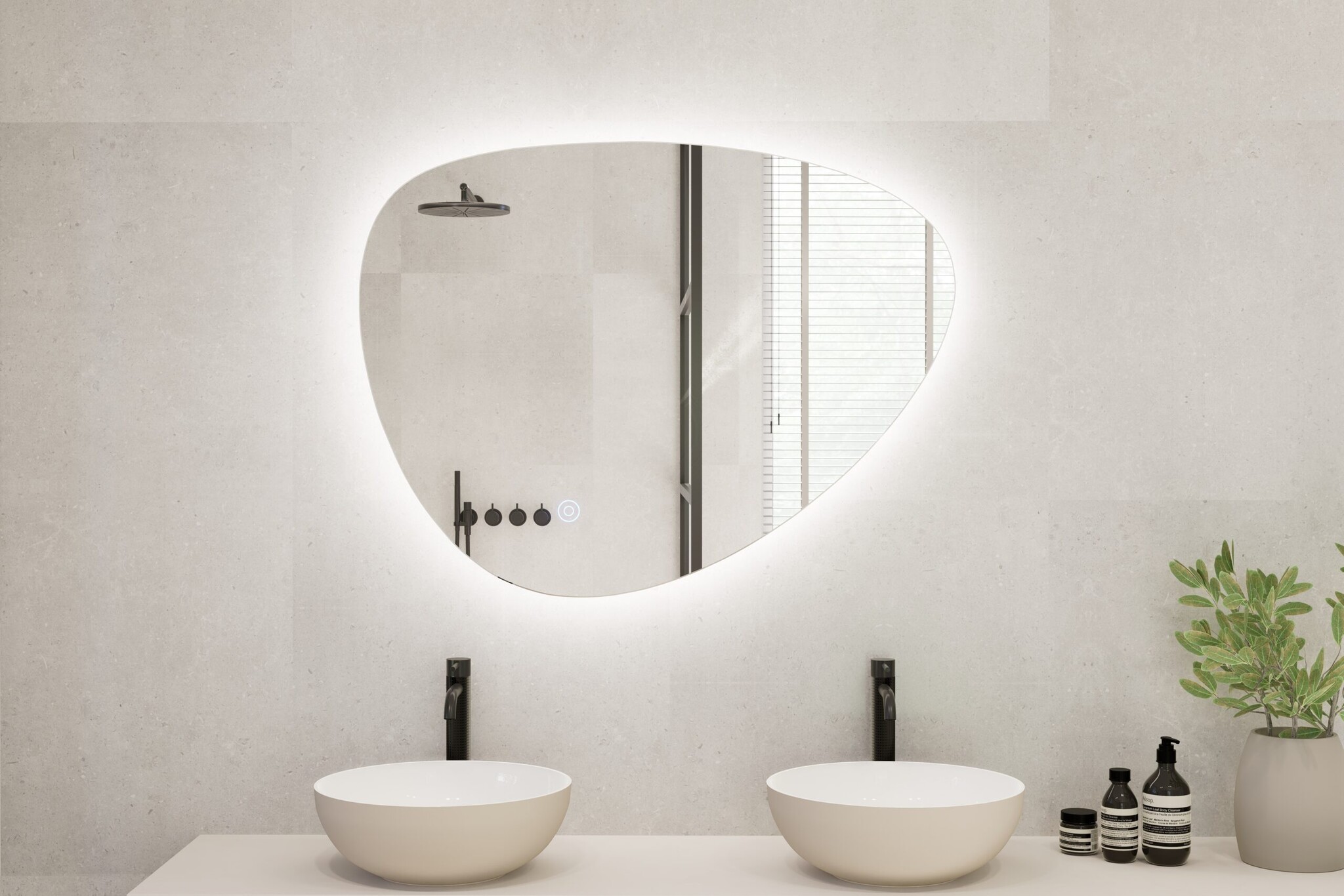 Badkamerspiegel - Jaimii  - 100x68.7 cm - Led dimbaar  en Anti-condens