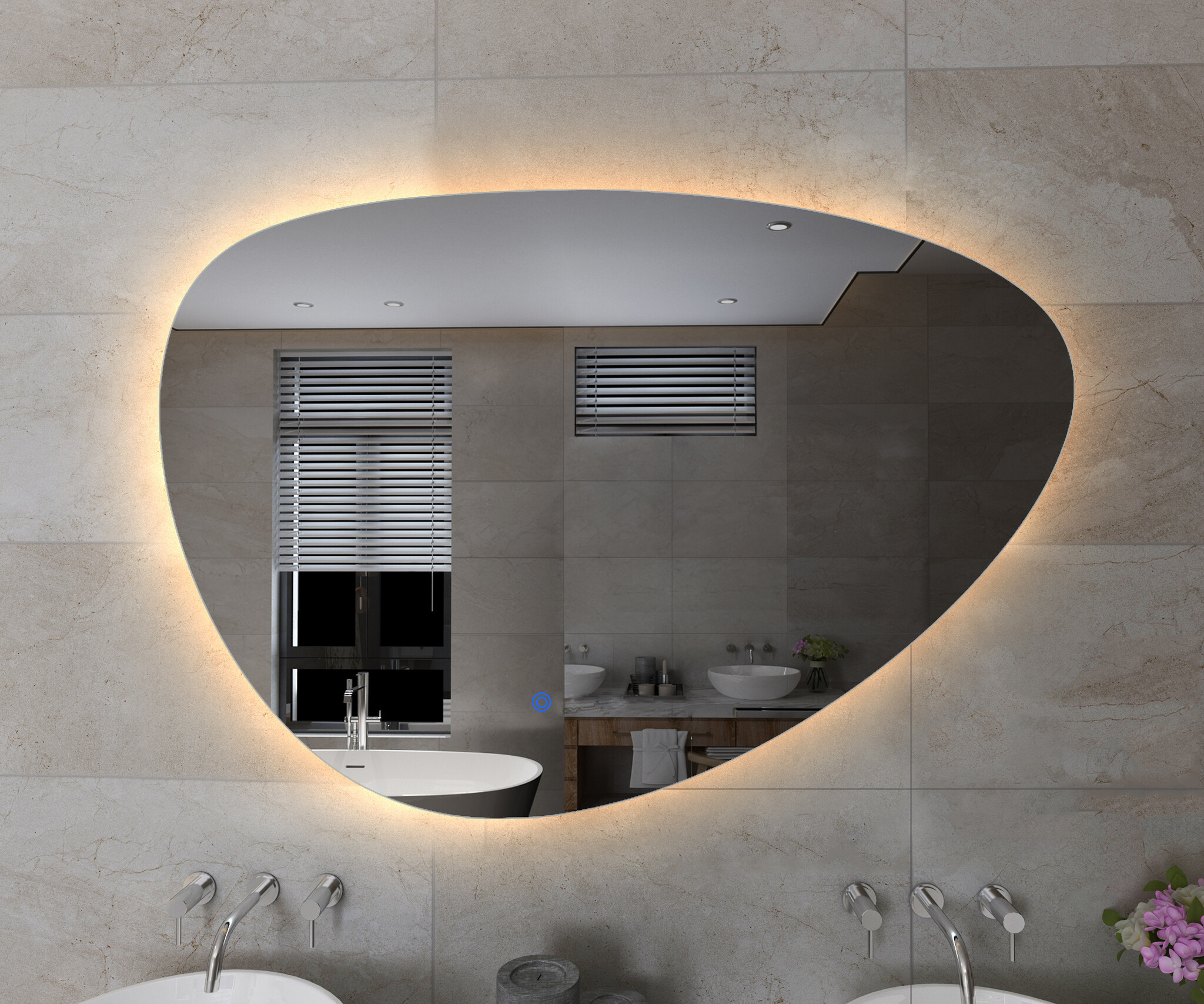Badkamerspiegel - Jaimii  - 100x68.7 cm - Led dimbaar  en Anti-condens