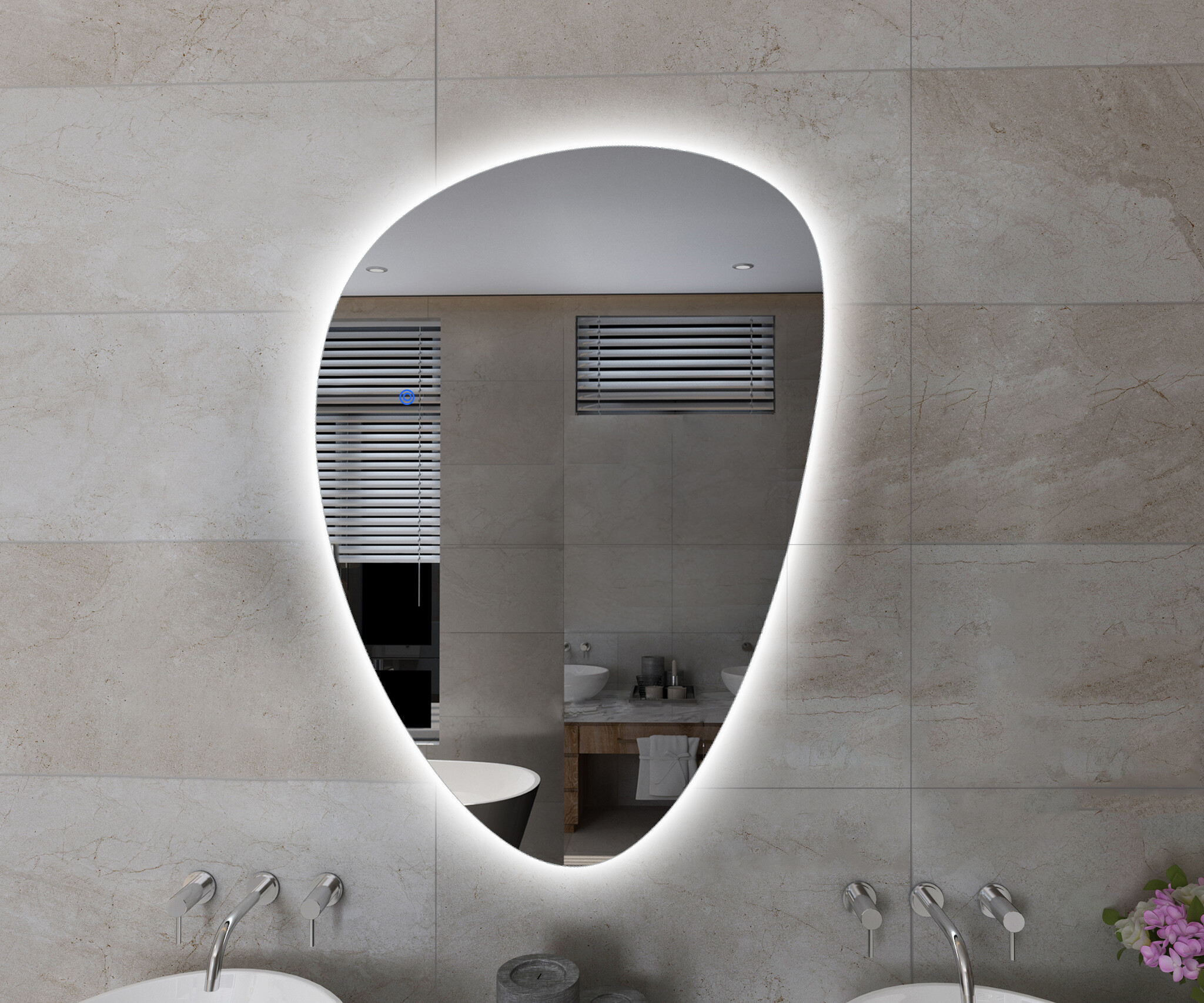 Badkamerspiegel - Jaimii  - 100x68.7 cm - Led dimbaar  en Anti-condens