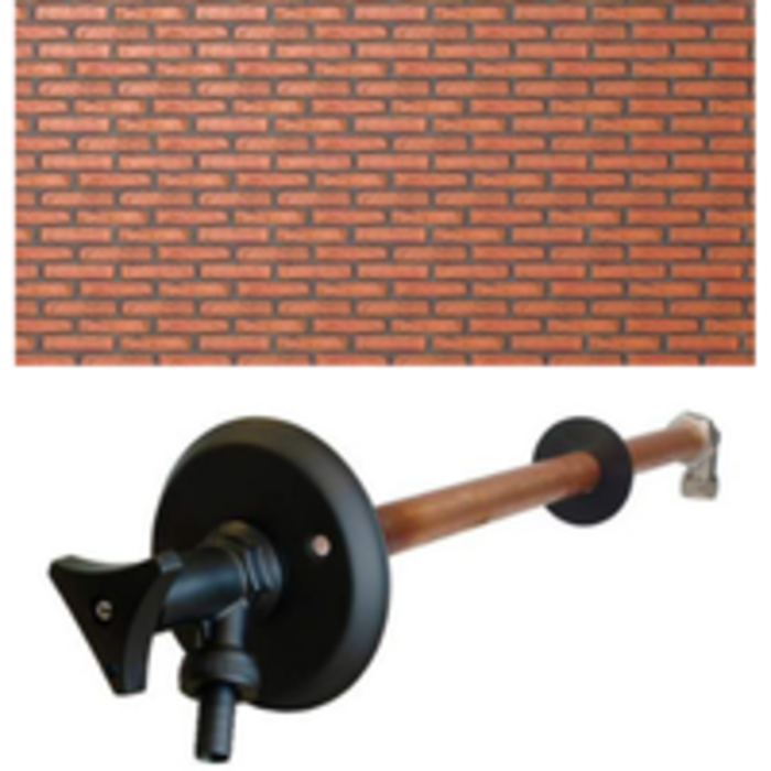 Vorstvrije buitenkraan mat zwart 15 x 3/4" - lengte 35 cm