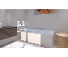 Inbouwbad Jennii  Glans Wit 180x80x49 cm hoog