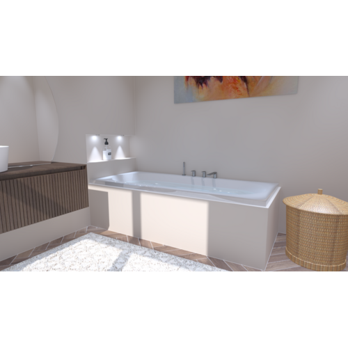 Inbouwbad Jennii  Mat Wit 180x80x49 cm hoog
