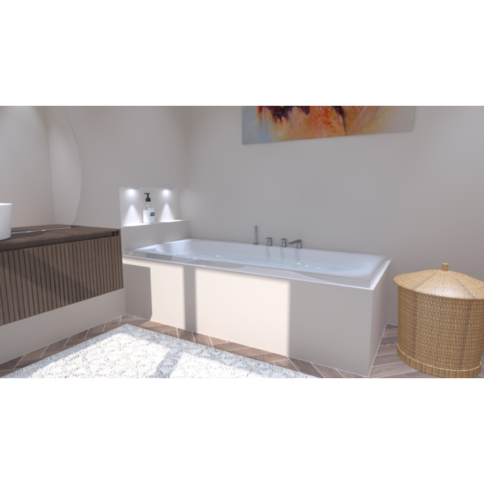 Inbouwbad Jennii  Mat Wit 180x80x49 cm hoog