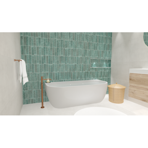 Half Vrijstaand Bad Geertii Glans Wit 180×80x58 cm hoog Half Vrijstaand Bad Geertii Glans Wit 180×80x58 cm hoog