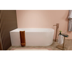 Hoekbad Bobbii –Links - Glans Wit – 180×80x60 cm hoog