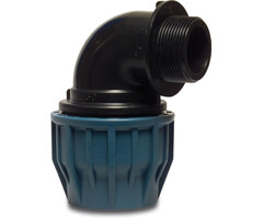 Jason Knie 90° PP 25 mm x 3/4" buitendraad