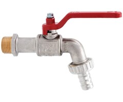 Itap Kogelkraan messing vernikkeld 1" met slangtule