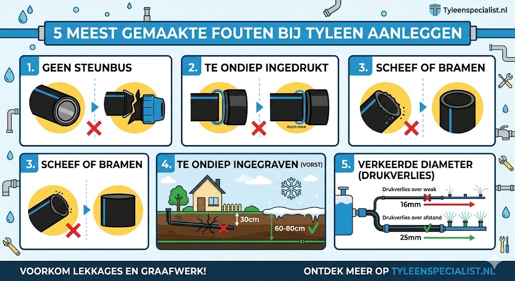 De 5 meest gemaakte fouten bij het aanleggen van een tyleen waterleiding