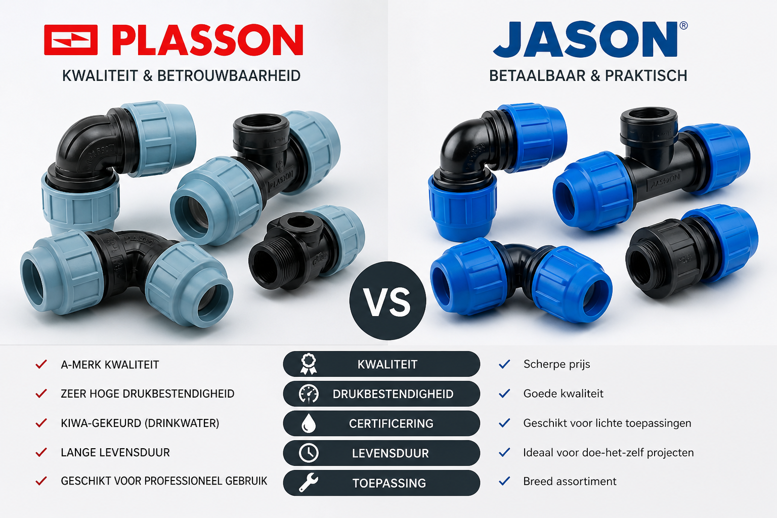 Plasson vs. Jason: Welke tyleenkoppeling kies jij?