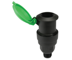 Waterstopcontact 3/4" buitendraad 8bar zwart/groen