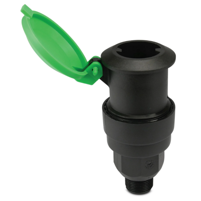 Waterstopcontact 3/4" buitendraad 8bar zwart/groen