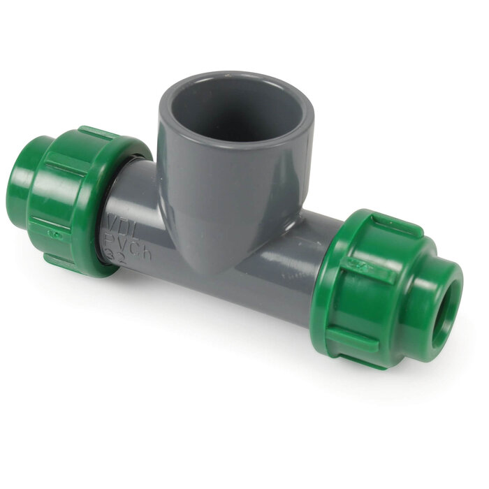 VDL T-stuk 90° PVC-U/PP 16 mm x 32 mm x 16 mm knel x lijmmof x knel