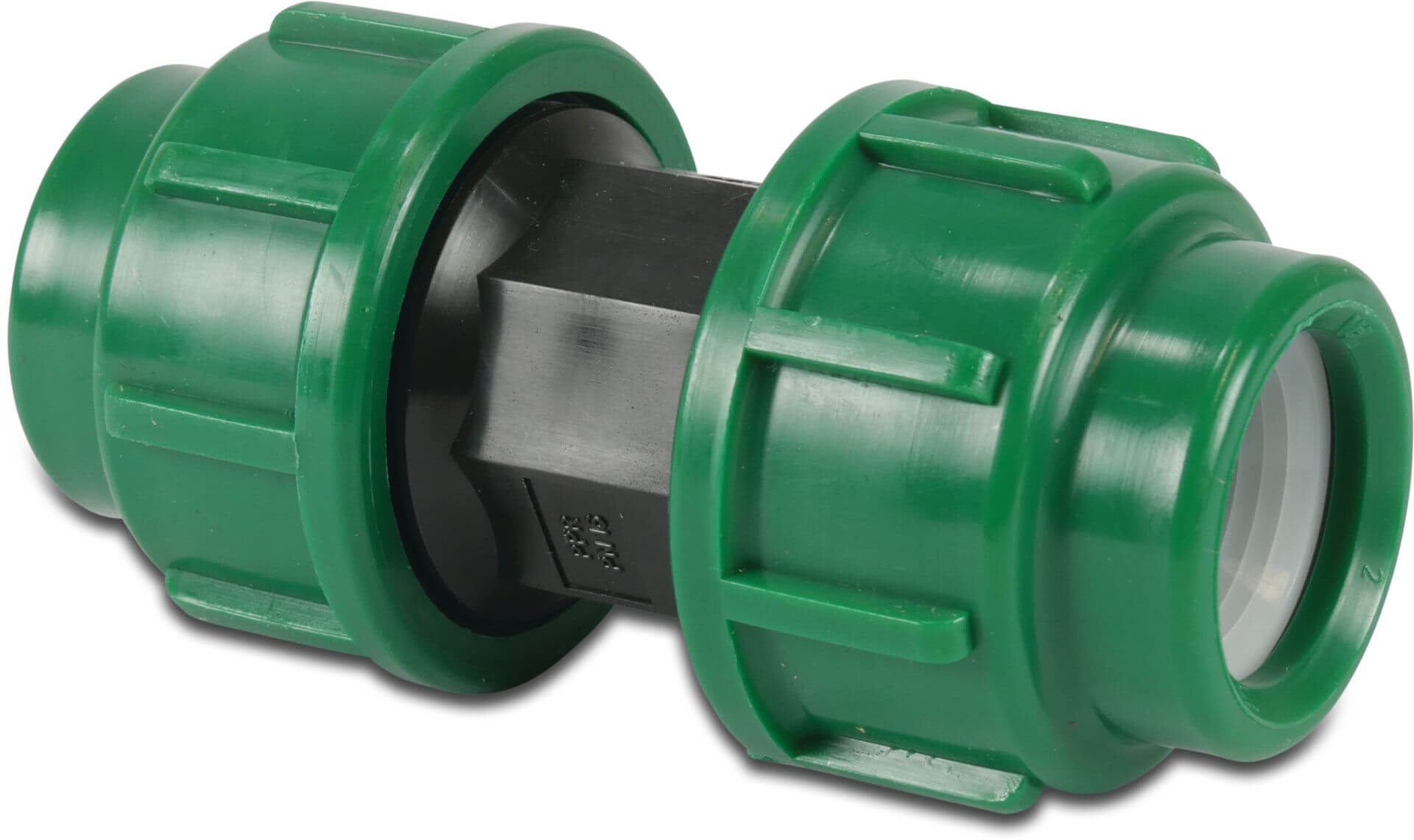 VDL Koppeling PP 20 mm knel 16bar zwart/groen KIWA