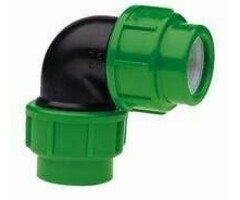 VDL Knie 90° PP 16 mm knel 16bar zwart/groen KIWA
