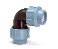 Unidelta Knie 90° PP 50 mm knel 16bar zwart/blauw