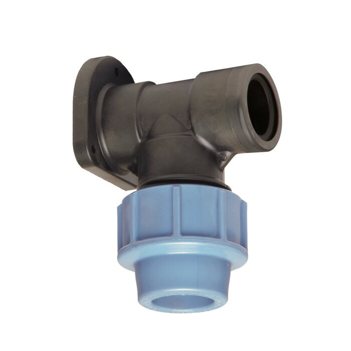 Unidelta Muurplaat 90° PP 20 mm x 1/2" knel x binnendraad