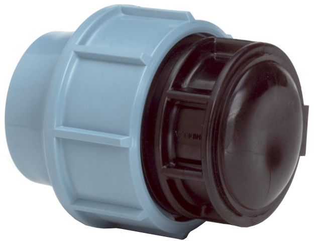 Unidelta Eindkap PP 40 mm knel 16bar zwart/blauw