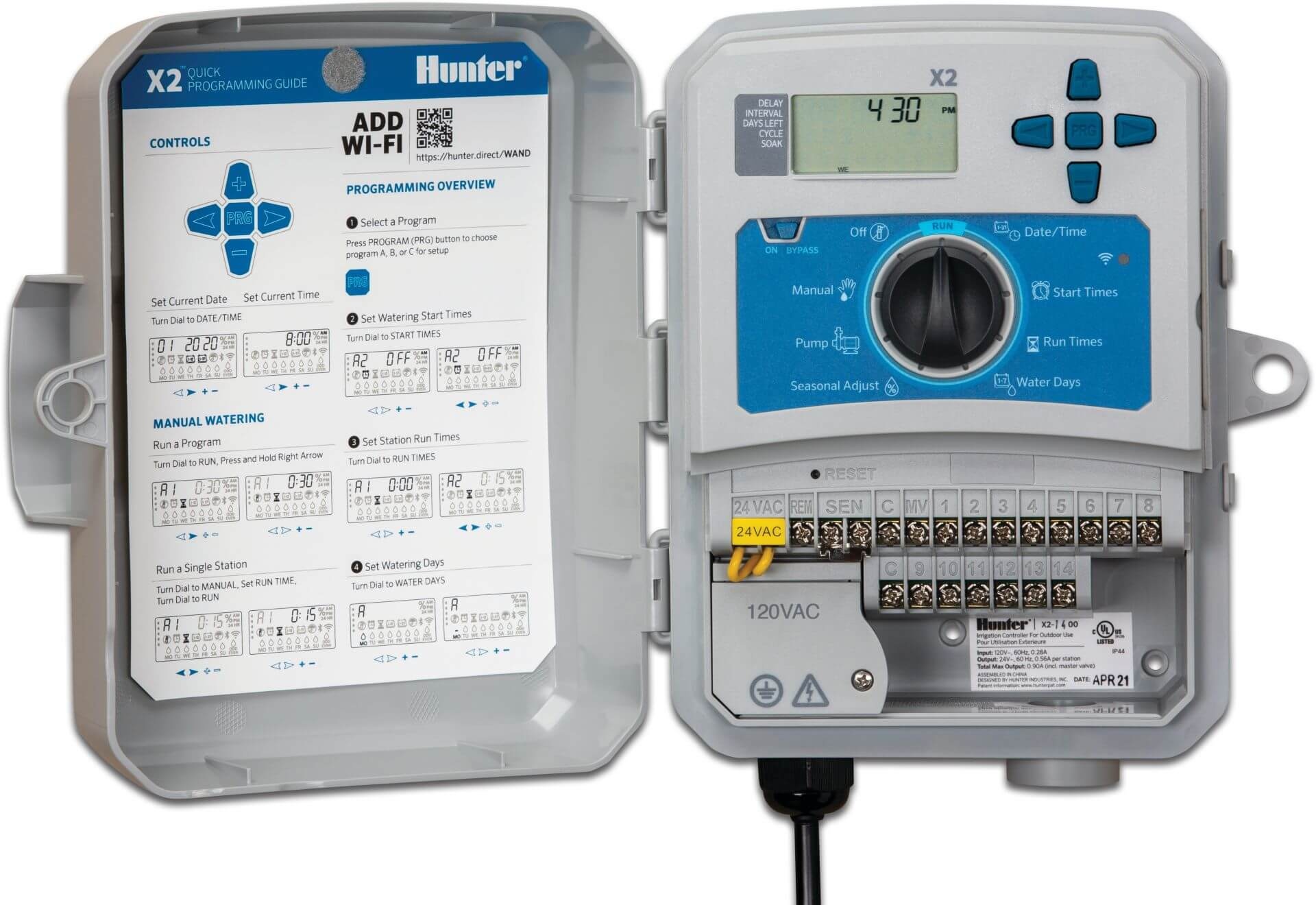Hunter X2 Outdoor 601E Regenautomaat 24VAC – 6 Stations Beregeningscomputer