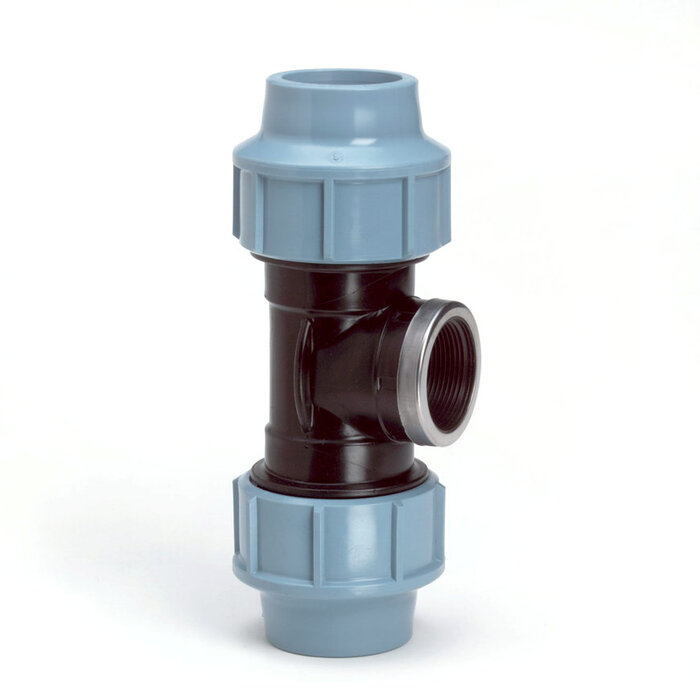 Unidelta T-stuk 90° PP 40 mm x 1½" x 40 mm binnendraad