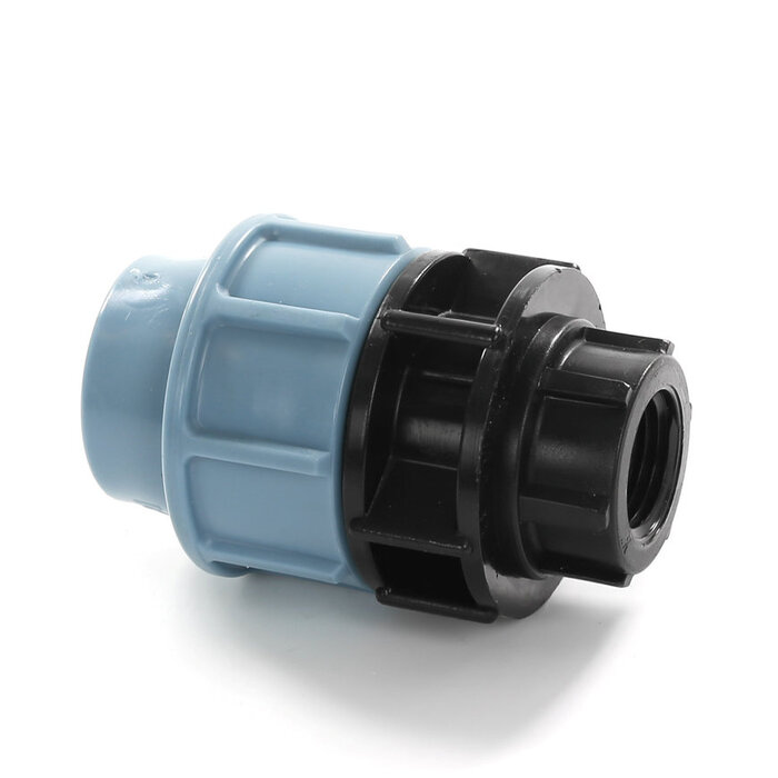 Unidelta schroefkoppeling PP 16 mm x 3/4" binnendraad