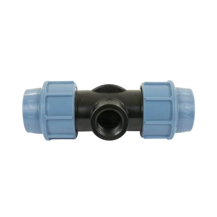 Unidelta T-stuk 90° 32 x 32 mm x ¾" grondpenaansluiting