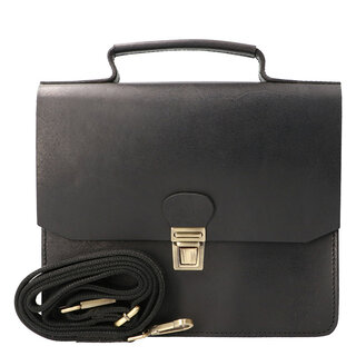 Orange Fire Schoudertas tuigleer horizontaal zwart