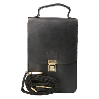 Orange Fire Schoudertasje tuigleer verticaal zwart