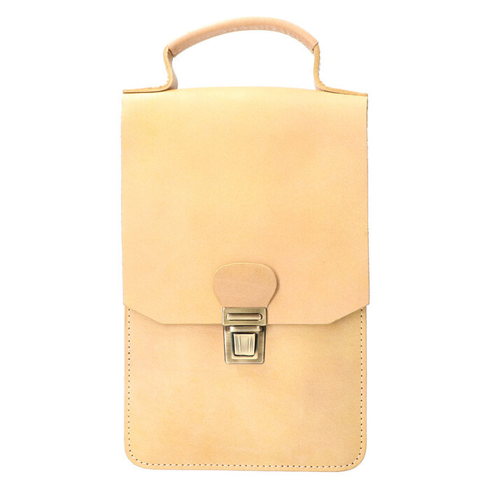 Orange Fire Schoudertas tuigleer verticaal naturel