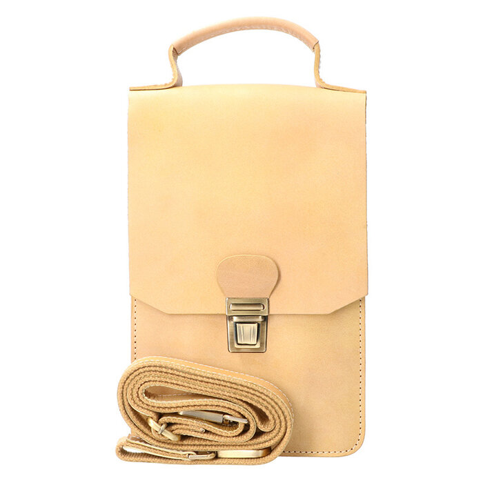 Orange Fire Schoudertas tuigleer verticaal naturel