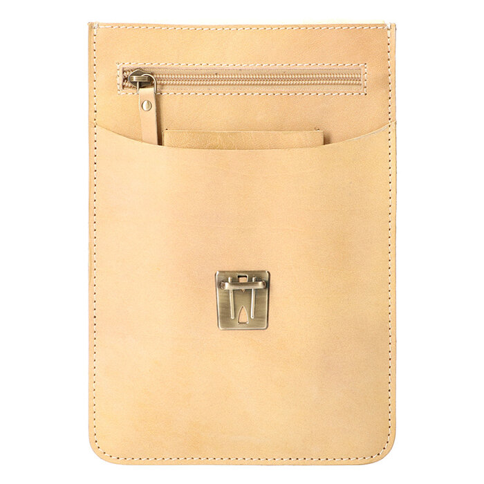 Orange Fire Schoudertas tuigleer verticaal naturel