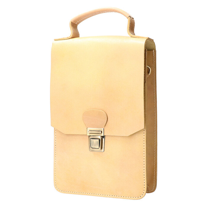 Orange Fire Schoudertas tuigleer verticaal naturel