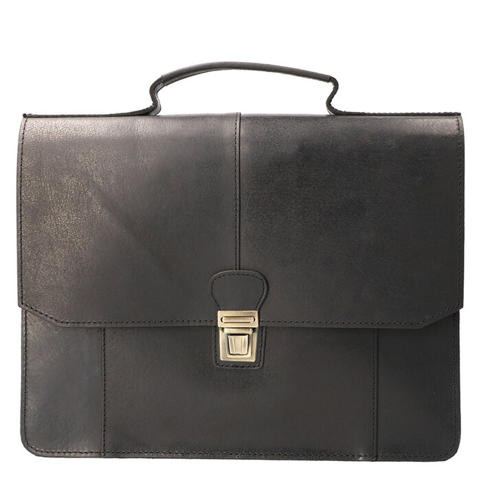 Orange Fire Luxe werktas tuigleer A4 zwart