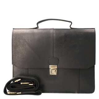 Orange Fire Luxe werktas tuigleer A4 zwart