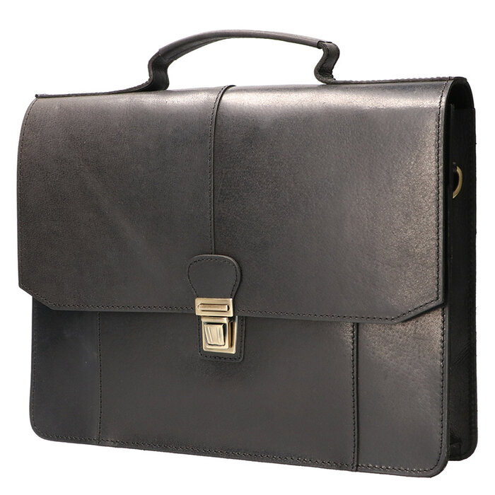 Orange Fire Luxe werktas tuigleer A4 zwart