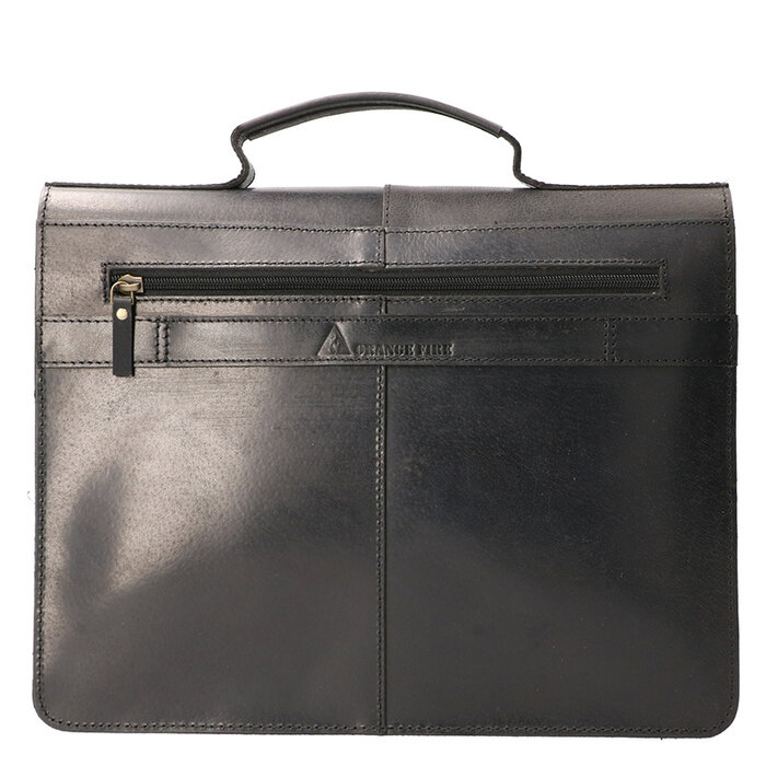 Orange Fire Luxe werktas tuigleer A4 zwart