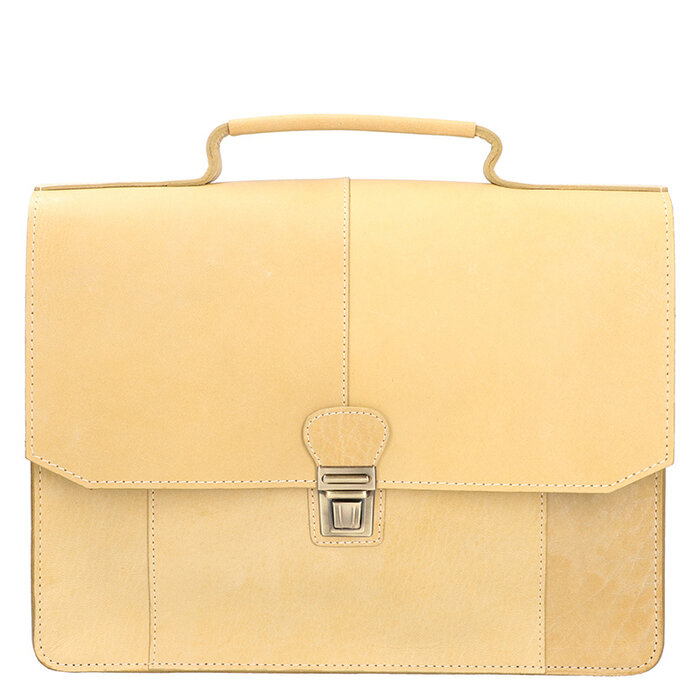 Orange Fire Luxe werktas tuigleer A4 naturel