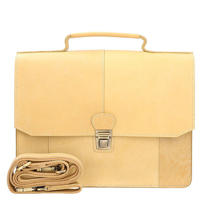 Orange Fire Luxe werktas tuigleer A4 naturel