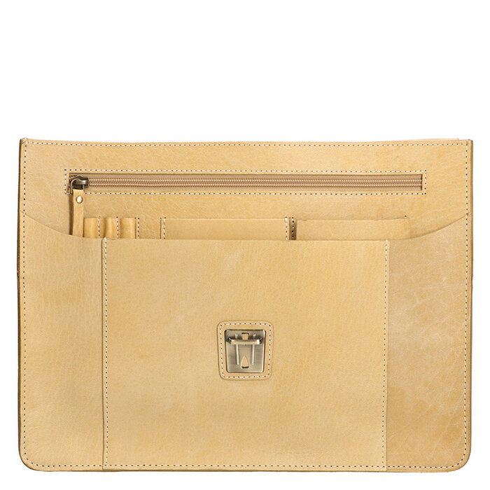 Orange Fire Luxe werktas tuigleer A4 naturel