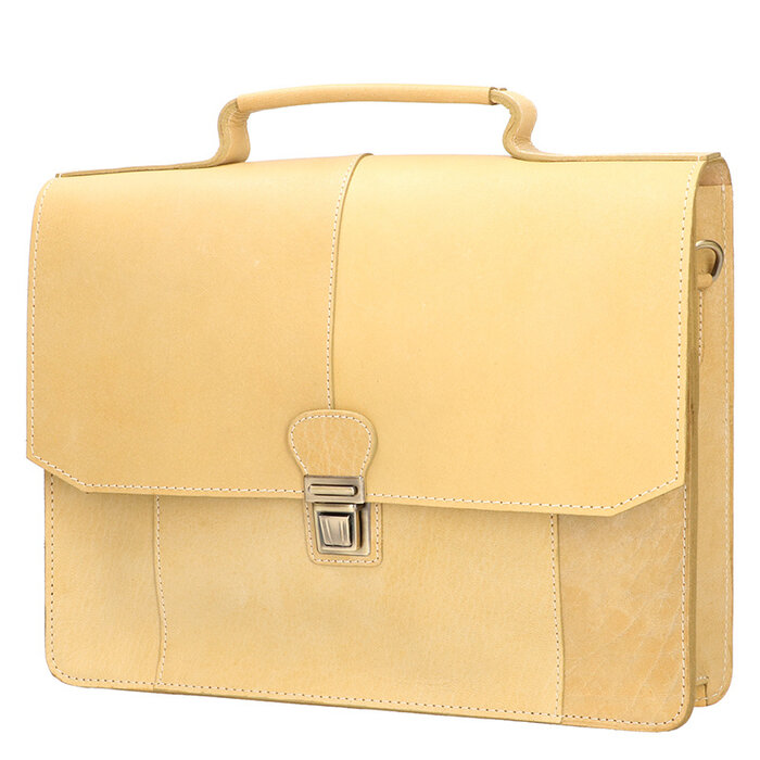 Orange Fire Luxe werktas tuigleer A4 naturel