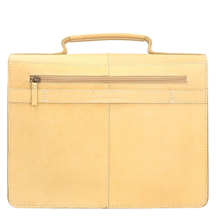 Orange Fire Luxe werktas tuigleer A4 naturel