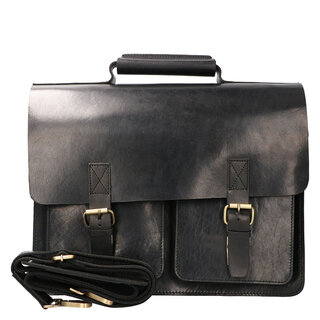 Orange Fire Luxe werktas tuigleer zwart 2 vaks