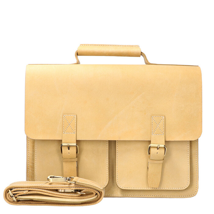 Orange Fire Luxe werktas tuigleer naturel 2 vaks