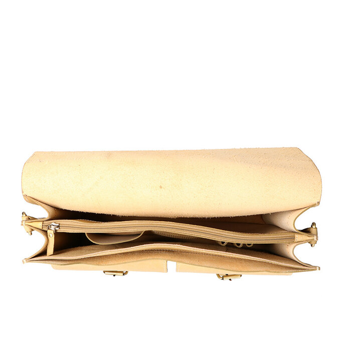 Orange Fire Luxe werktas tuigleer naturel 2 vaks