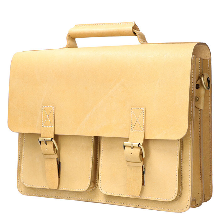 Orange Fire Luxe werktas tuigleer naturel 2 vaks