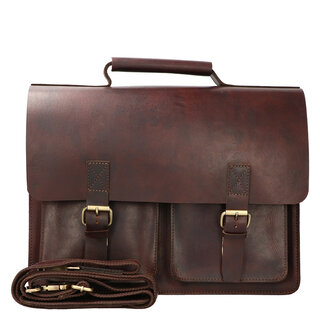 Orange Fire Luxe werktas tuigleer bruin 2 vaks
