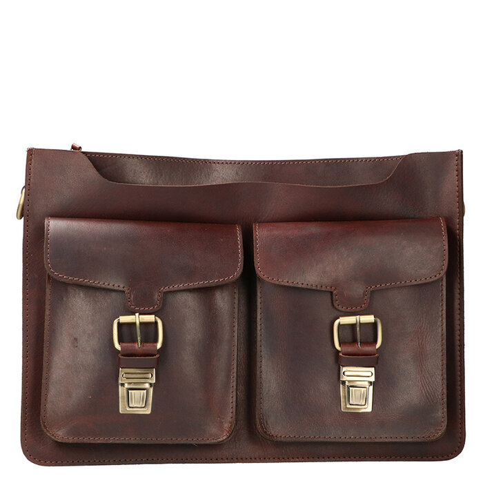 Orange Fire Luxe werktas tuigleer bruin 2 vaks