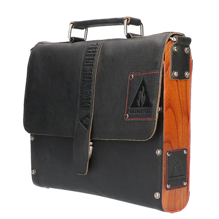 Orange Fire Tablet hand/schoudertas wood zwart