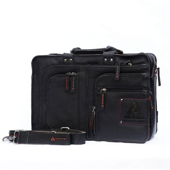 Orange Fire Laptop Rugtas/schoudertas Zwart