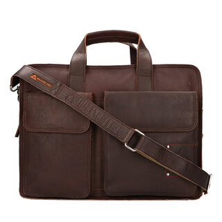 Orange Fire Laptop schouder tas D.Bruin