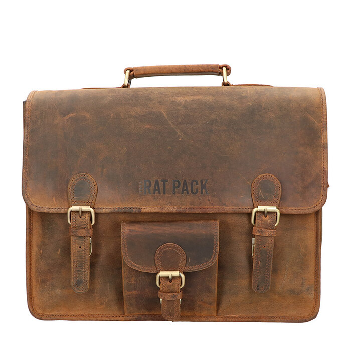 Orange Fire Rat Pack Messenger Overslag 2 vaks 15 inch Laptop tas
